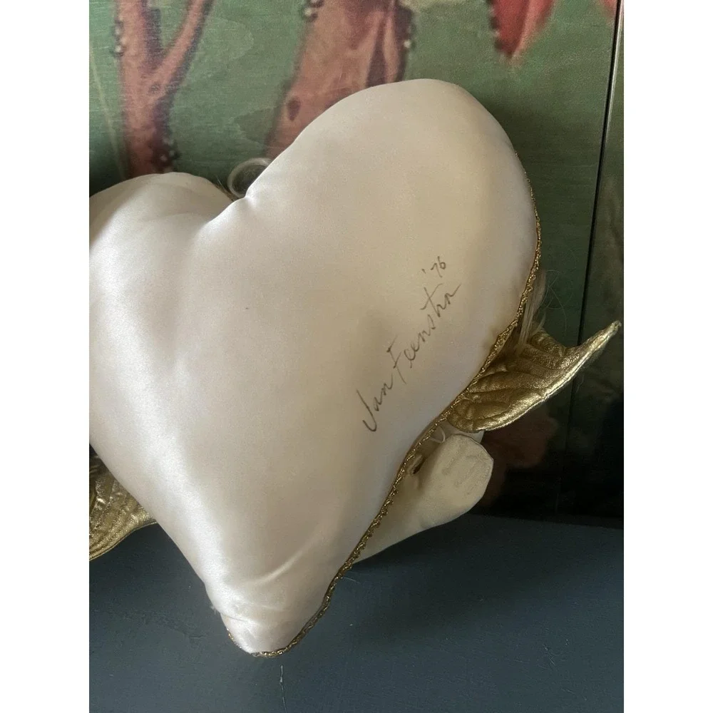 Jan Feenstra Plush Satin Pillow Dolls Hand Painted Whimsical Angels Celestial
